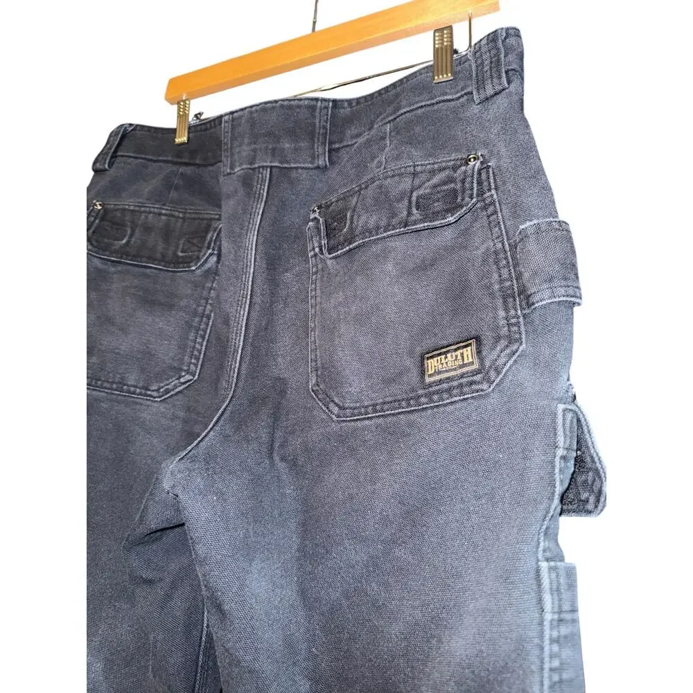 Duluth Trading Canvas Cargo Pants Men's 34x28 Utility Workwear Thick Outdoor‎